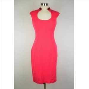 CACHE Watermelon pink sleeveless stretch dress